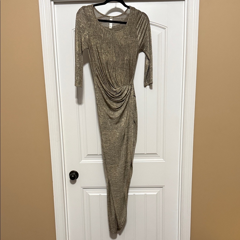 Lovely Day Asymmetrical Gold Dress